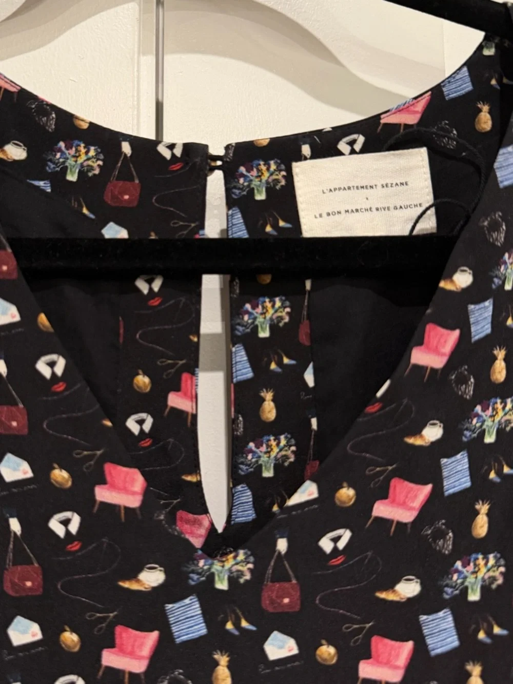 Sezane x Le Bon Marche Rive Gauche Silk Aimee Printed Shift Dress Size 36 US S